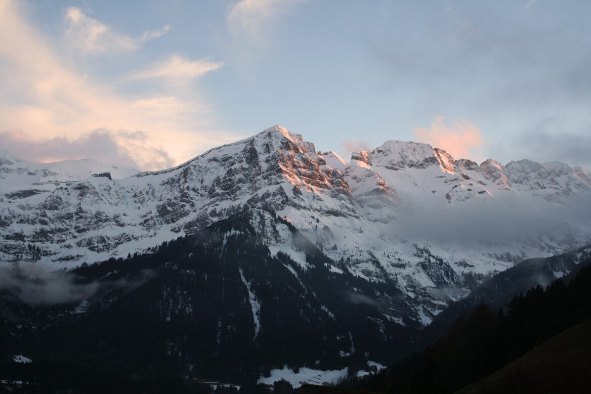 Vue sur les Dents Blanches depuis le chalet de vacances l'Anta Rousa à Champéry